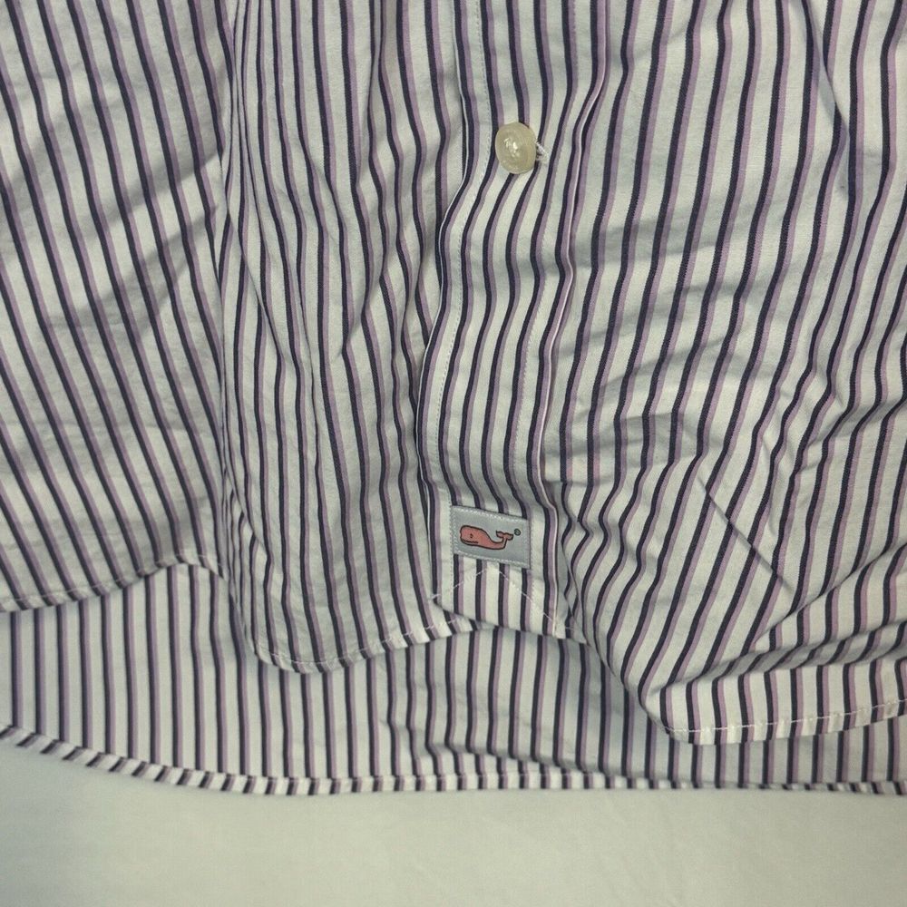 Vineyard Vines XL Men's Purple Striped Taylor Whale Shirt Long Sleeve Button Up - Picture 3 of 5